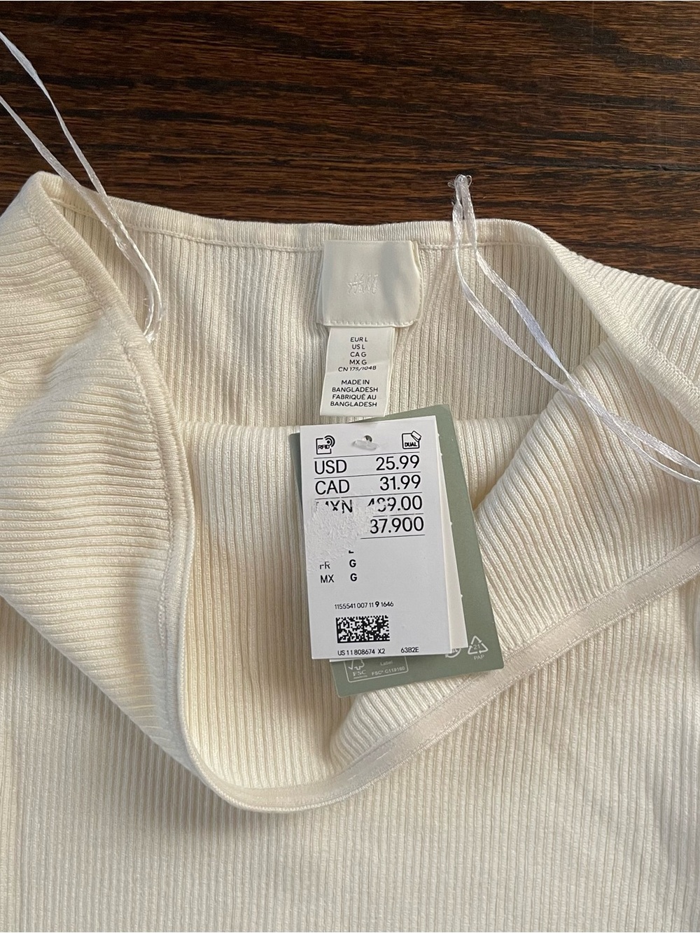 H&M White Ribbed Slip Dress - Picture 4 of 4